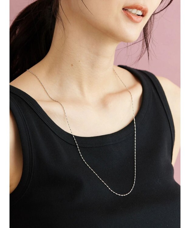 AMERICAN HOLIC ツイストチェーンロングネックレス Silver