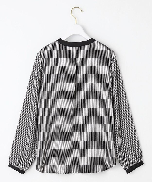 ANY SIS 【洗える】ラッフルボウ ブラウス 長袖 モノトーン千鳥