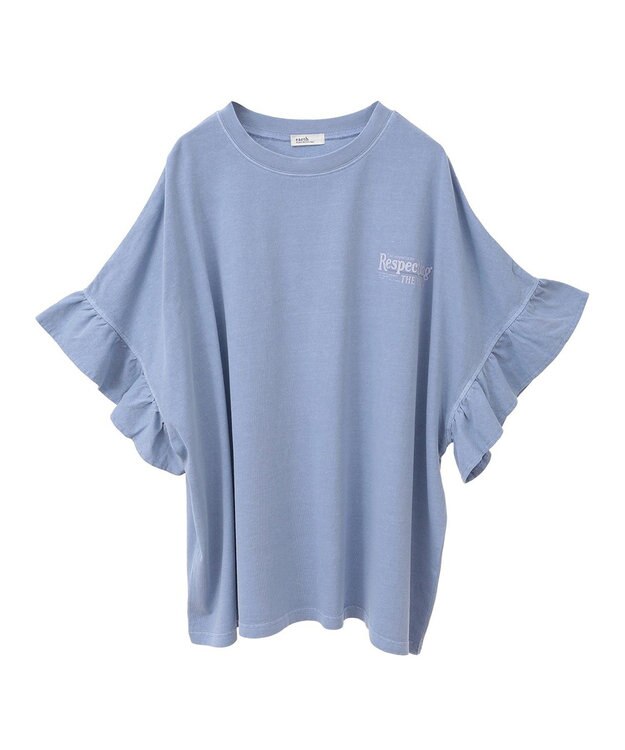 earth music&ecology ピグメントフリルプルオーバー Blue