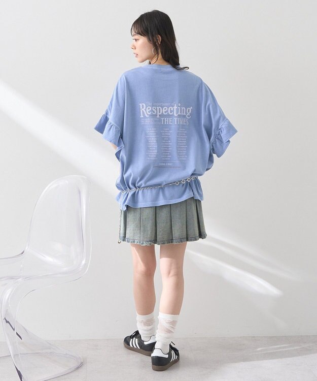 earth music&ecology ピグメントフリルプルオーバー Blue