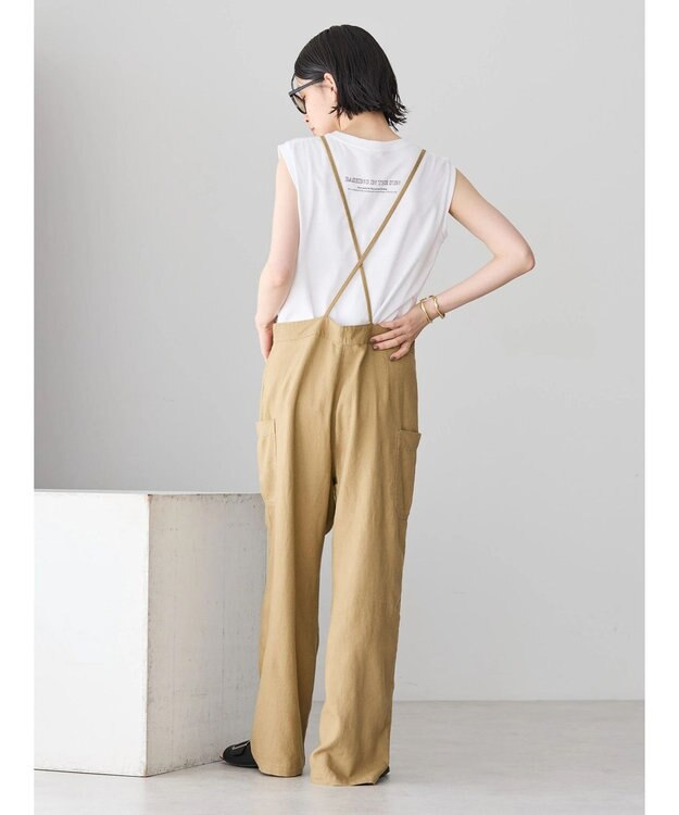 AMERICAN HOLIC リネンブレンドサロペットパンツ Camel