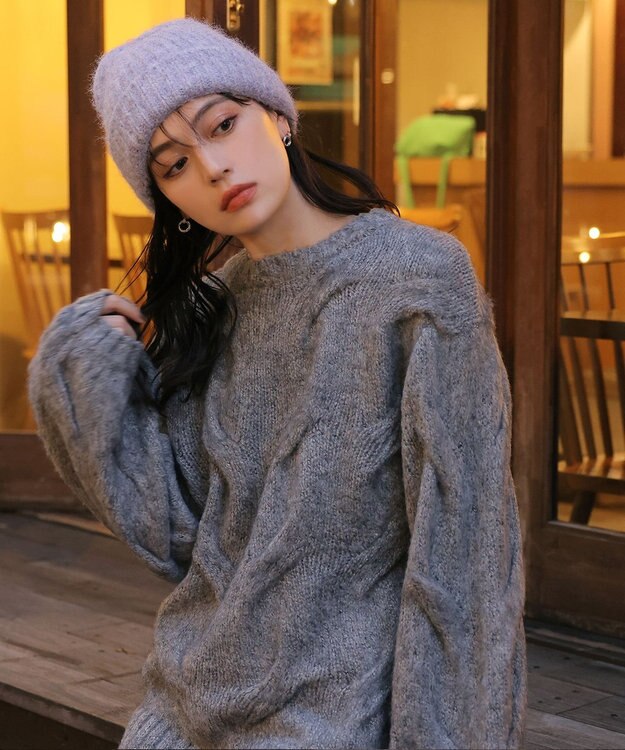 Tiaclasse 【安田美沙子さん着用・ウール混】ニット帽 ラベンダー