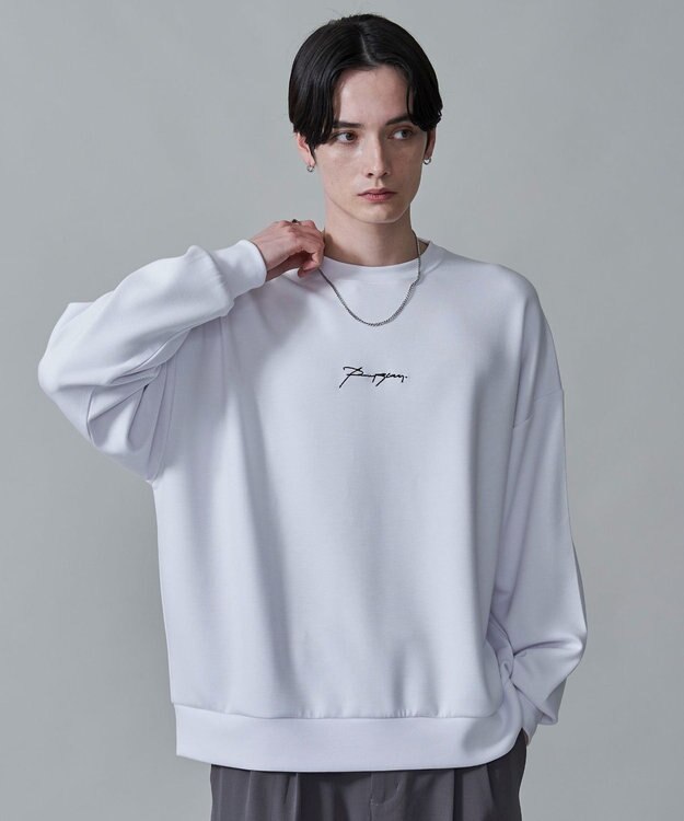 WEGO 【２点セット】アクセ付きフォトグラフィックプルオーバー ホワイト