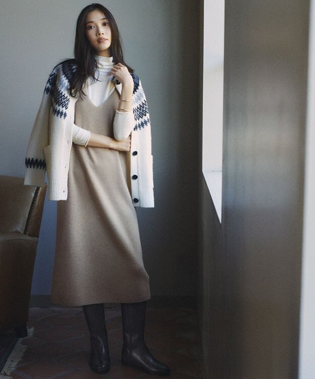 23区 フェアアイル カーディガン アイボリー系