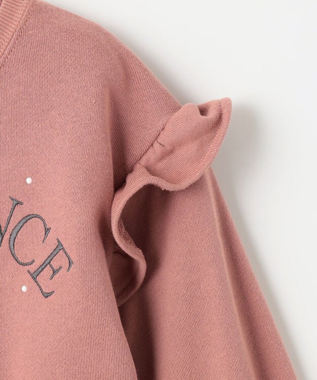 ANY KIDS 袖フリル ロゴ トレーナー ピンク