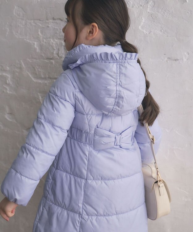 ANY KIDS 【洗濯機OK】中綿 Aライン コート サックスブルー