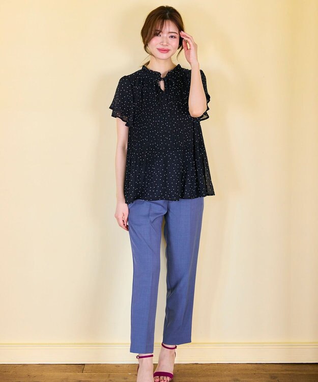 Feroux 美シルエットカラーテーパード パンツ ライトグレー系