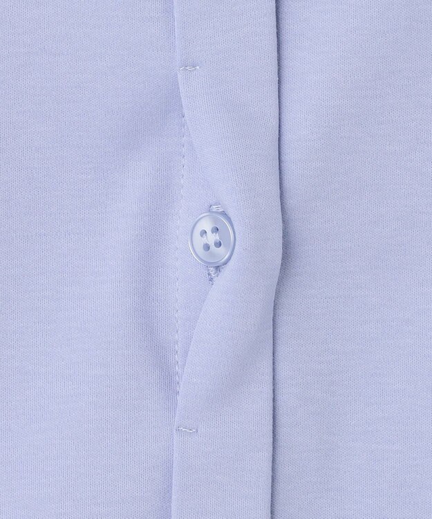 ICB L 【洗える】 コンパクトスムース バンドカラーカットソー サックスブルー系