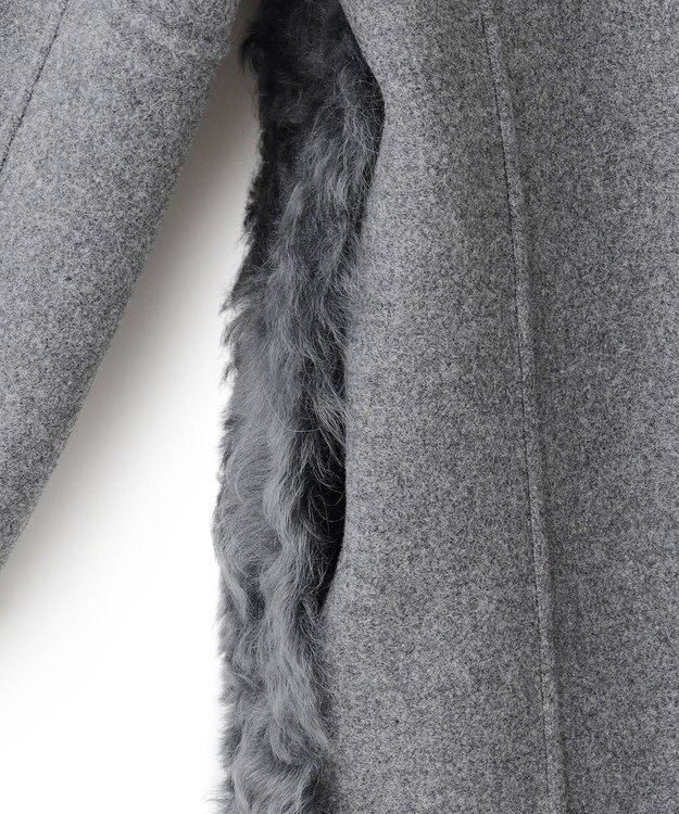 BEIGE， DANDEL / ミドル丈ムートンコート Md Gray