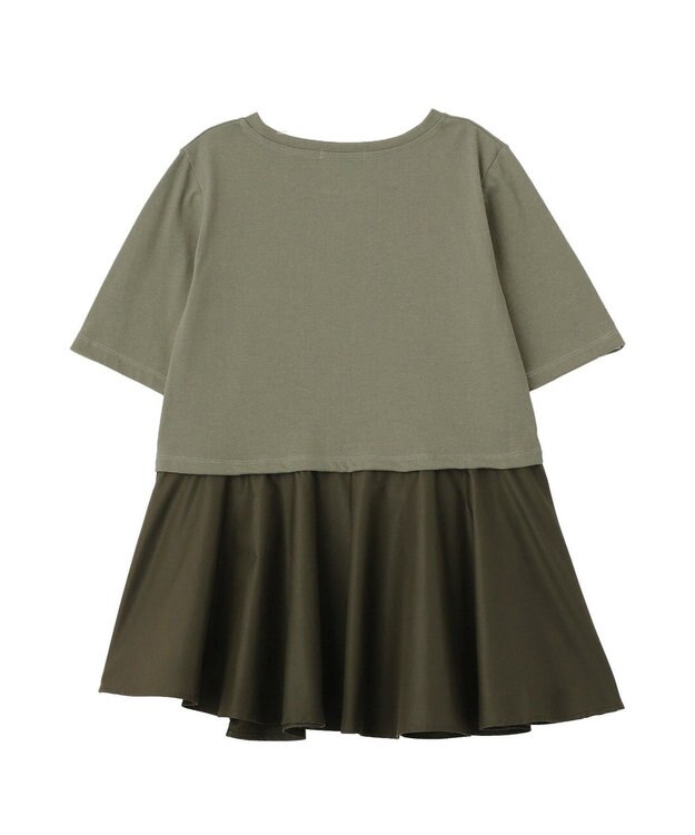 Green Parks 異素材ドッキングペプラムプルオーバー Khaki