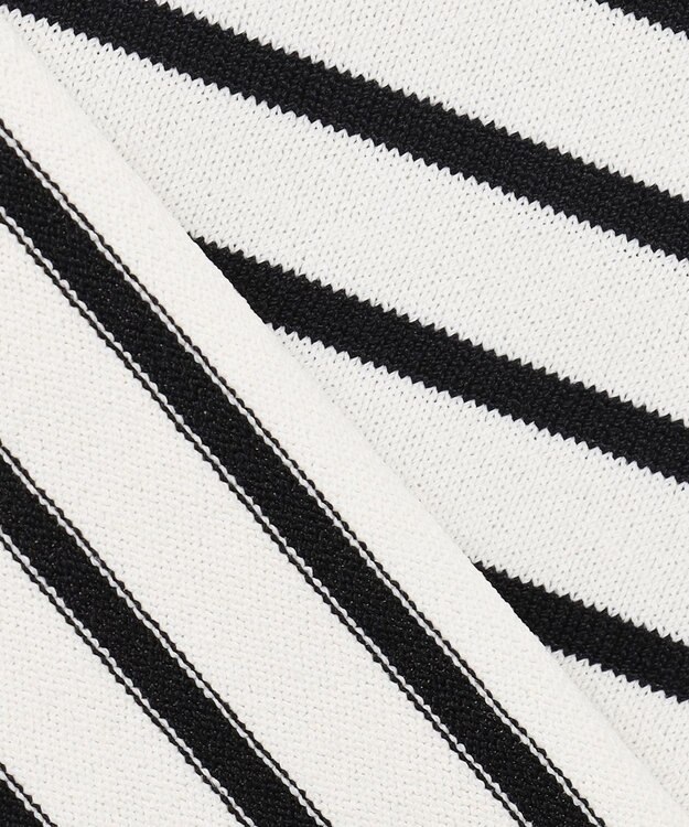 ANY 【UVケア/接触冷感/アンチピリング】クールタッチフレンチスリーブニット オフ×ブラック