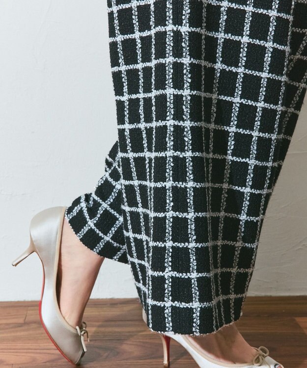 GRACE CONTINENTAL ツイードイージーパンツ ブラック