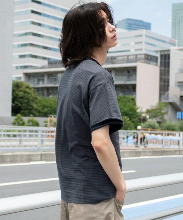 WEGO フェイクレイヤードボーダーT（SS） ブラックボーダー