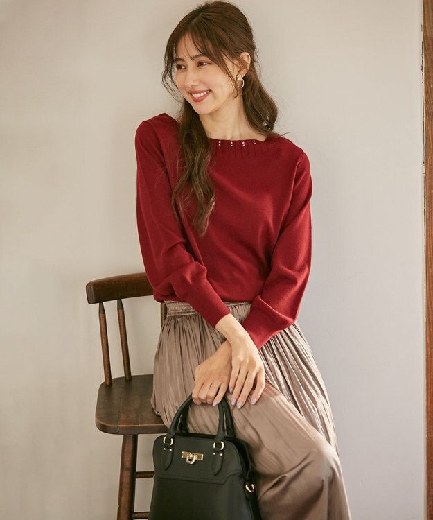 ANY SIS 【美人百花11月号掲載】クリアシェル イヤリング ゴールド