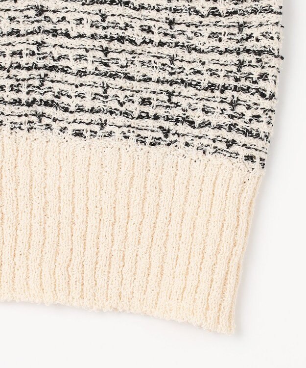 ANY SIS 【洗える】ツイードニット ベスト 白黒MIX