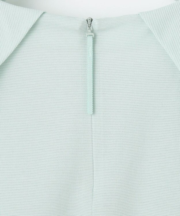 自由区 【洗える】ボリュームスリーブピケ カットソー ライトアクア