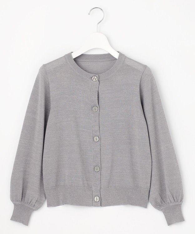 Feroux 【洗える】ラメニットカーディガン ライトグレー系