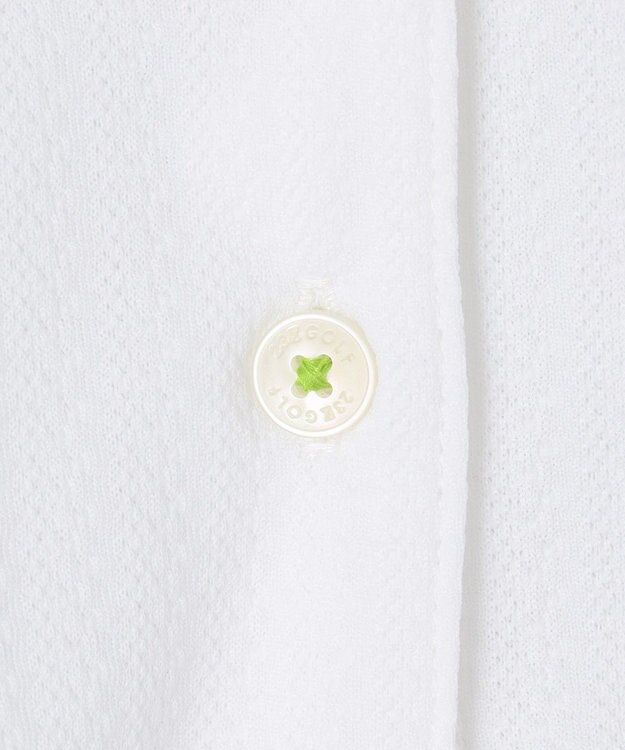 23区GOLF 【WOMEN】【UVケア】ストレッチタックジャガード 半袖シャツ 通気性に優れて涼やか！ ホワイト系