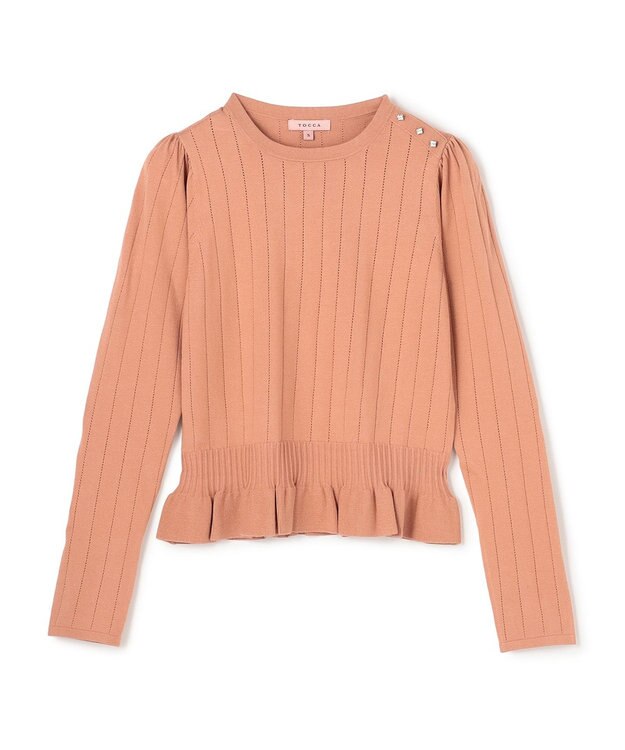 TOCCA IN ROMANCE ペプラム ニットプルオーバー ピンク系