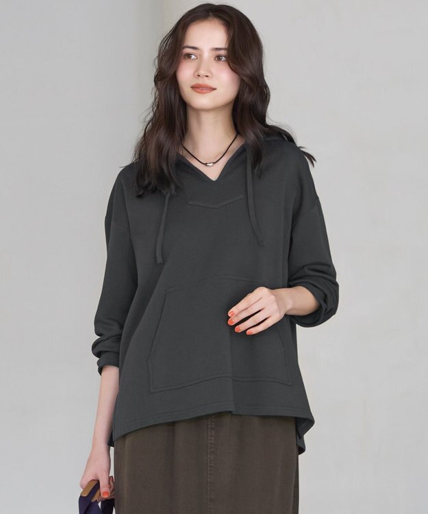 23区 L 【SLOW/一部店舗限定】ハイゲージテリー メキシカン パーカー グレー系