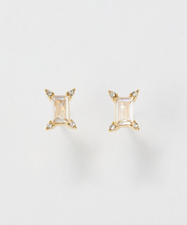 Phoebe 【金属アレルギー対応】クラシックバケットビジューセラミックピアス ゴールド