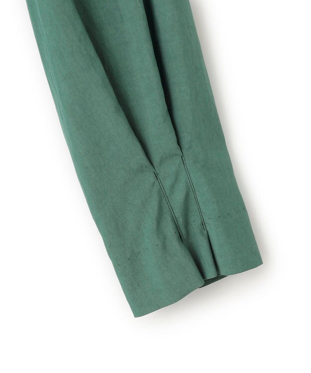 23区 【洗える】ヴィンテージライトタフタ タック ワンピース ダークグリーン系