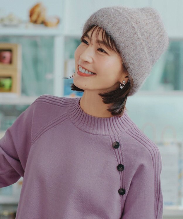 Tiaclasse 【安田美沙子さん着用・ウール混】ニット帽 グレージュ