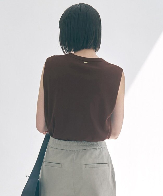 UNFILO ドライタッチフライス ノースリーブ Tシャツ ブラウン
