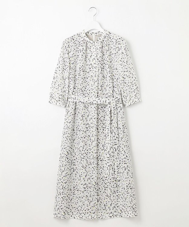 J.PRESS LADIES L 【洗える】スパンローンフラワープリント ワンピース オフベース系