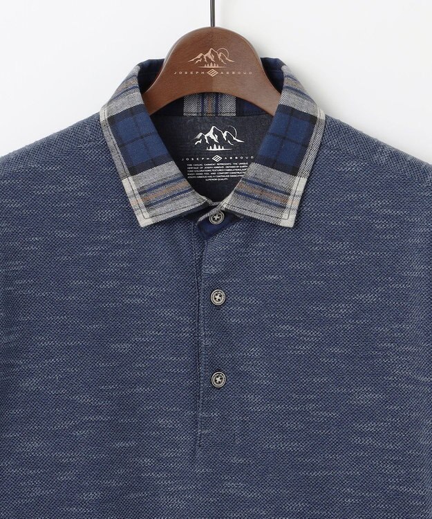 JOSEPH ABBOUD MOUNTAIN 【オーガニックコットン/JAPANファブリック】 スラブカノコ アウトドアポロ ブルー系