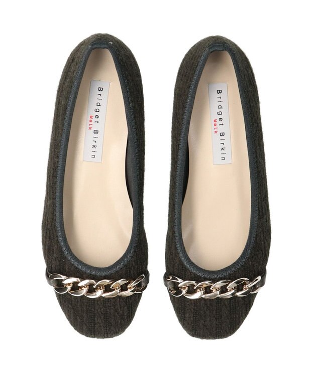 Bridget Birkin 【Bridget Birkin Walk】チェーンモチーフウォーキングパンプス グリーン雑材