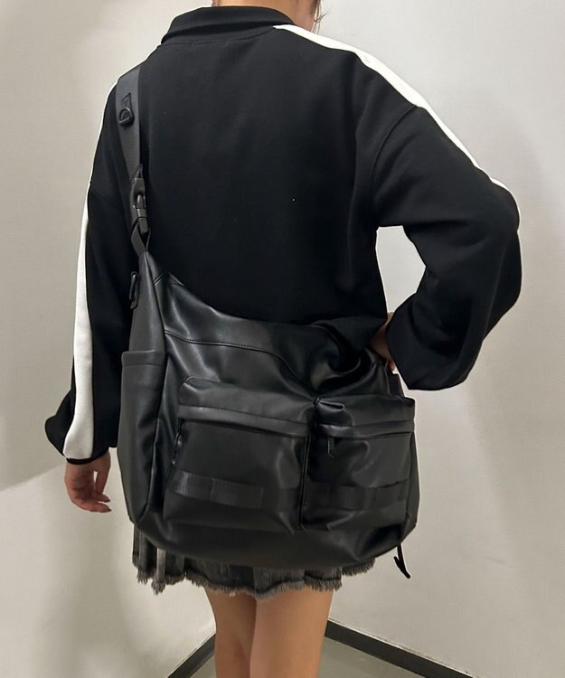 WEGO 【ユニセックス着用ITEM】立体ポケットBIGショルダー ブラックその他