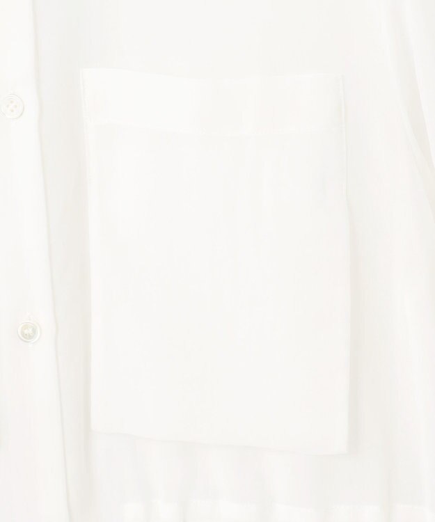 ICB L 【洗える】 PlaXシアーオーガンジー シャツ オフホワイト系