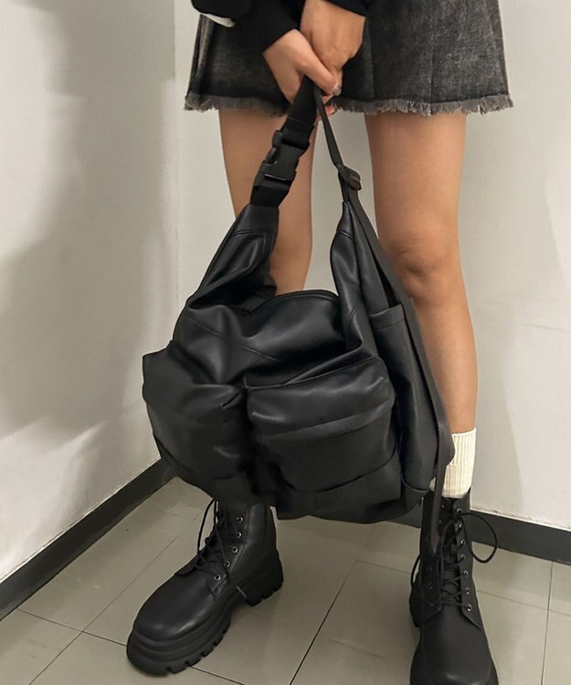 WEGO 【ユニセックス着用ITEM】立体ポケットBIGショルダー ブラックその他