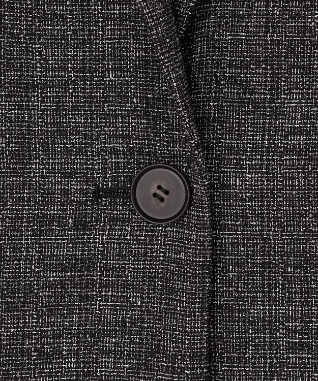 ICB L ミックスブッチャー バックスリットジレ ブラック×オフホワイト