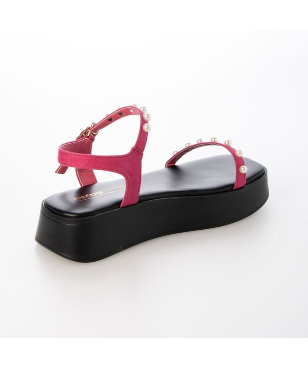 MODE ET JACOMO <noyau>パールデザイン厚底スポーツサンダル ピンク