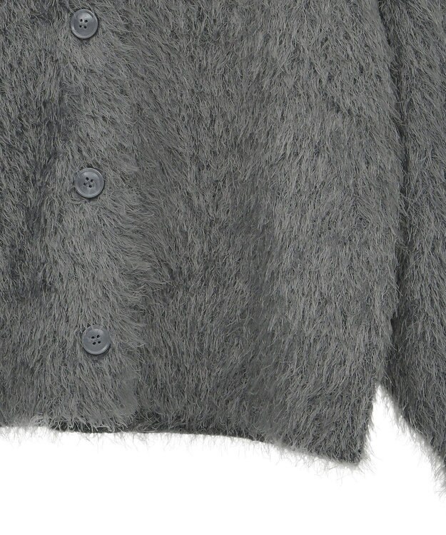 Green Parks シャギーＶネックカーディガン Gray