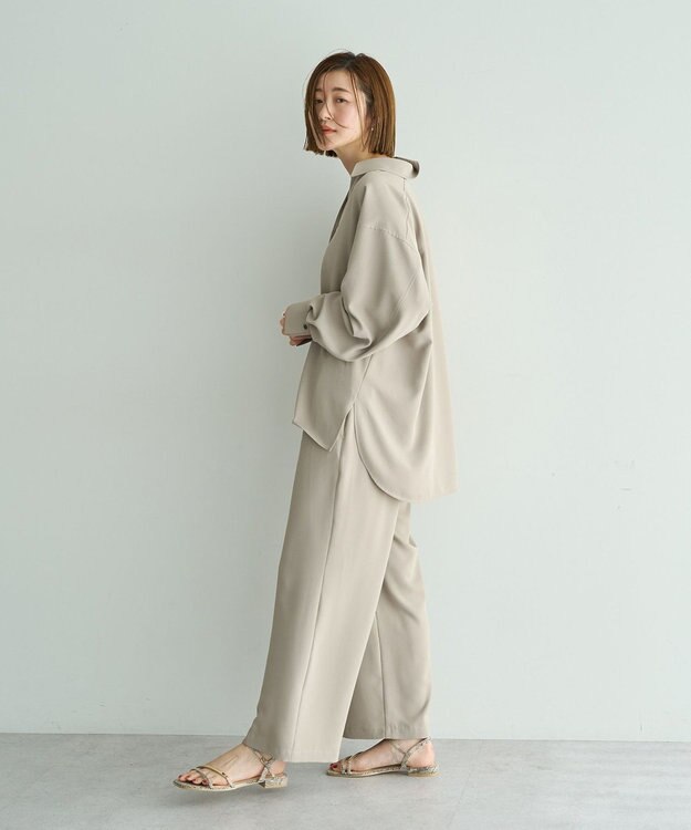 YECCA VECCA 【2点SET】スキッパーデザインセットアップ Gray Beige
