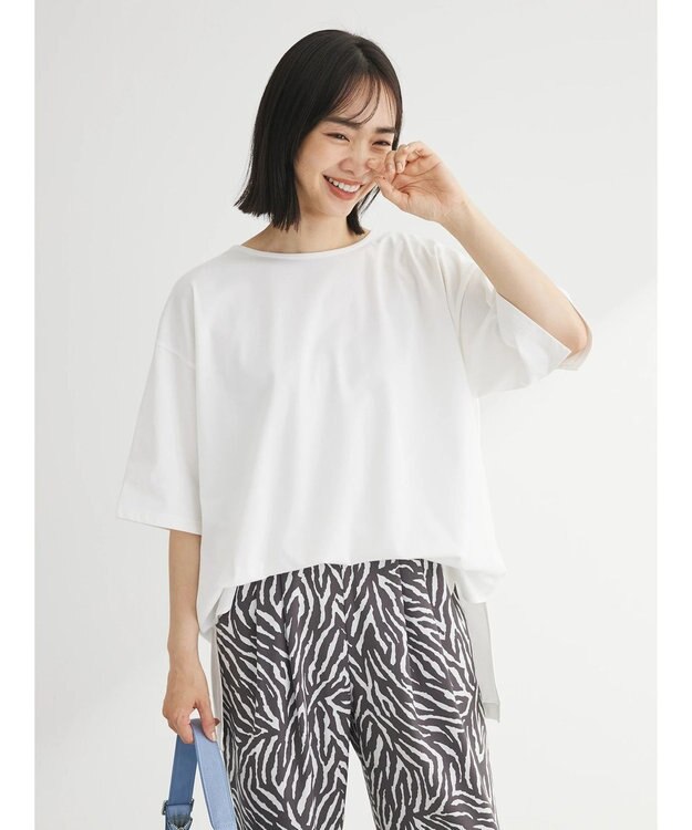 Green Parks 冷っとすずやか　バックカシュクールチュニック Off White