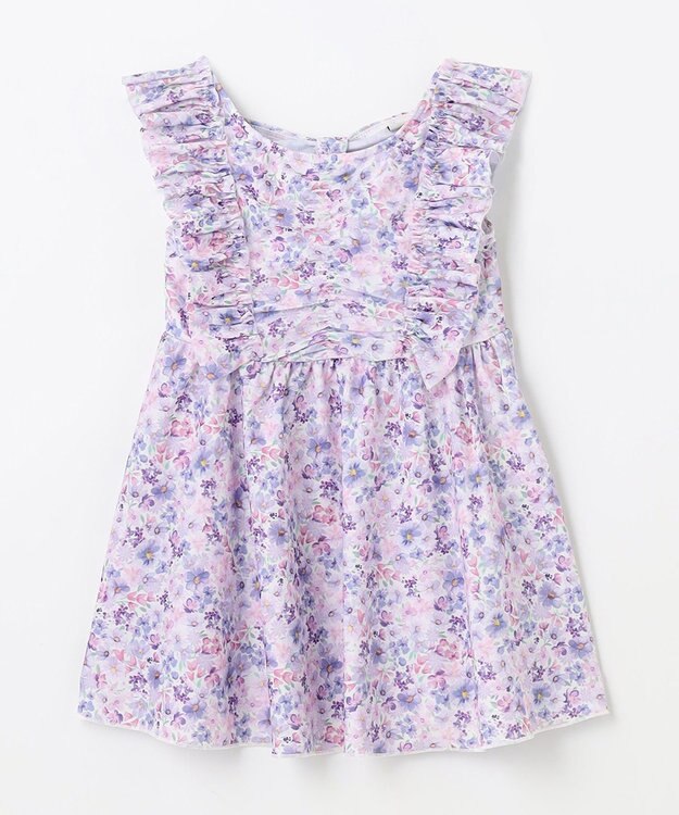 ANY KIDS 花柄 チュニック 水着 ラベンダー系花柄