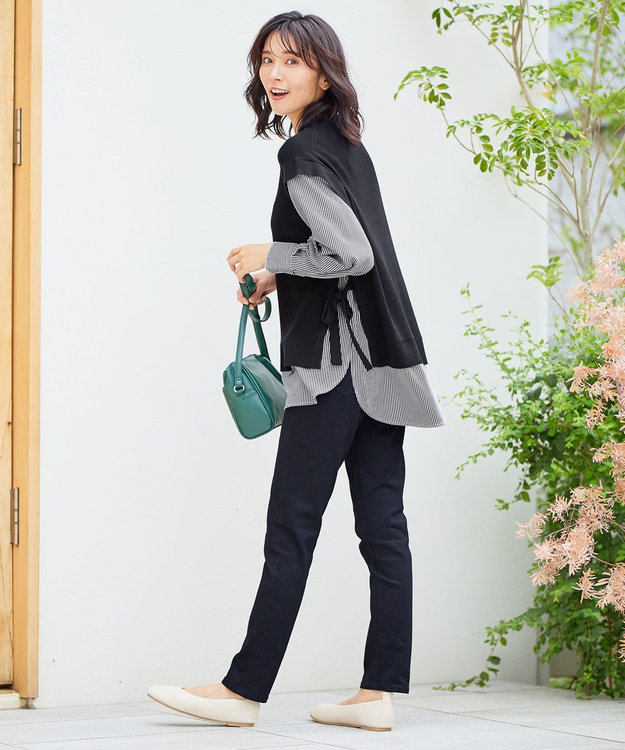 ANY 【美脚見え/お腹周りスッキリ/洗濯機可】スタイルアップスキニー インディゴ