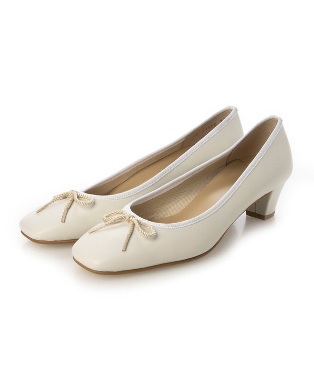 Riz raffinee <Riz raffinee>【WEB限定】スクエアトゥリボンパンプス ホワイト