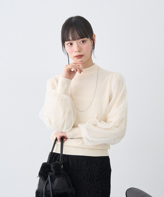 earth music&ecology レンチング(TM)エコヴェロ(TM)(マジョリカプリーツ) Ivory