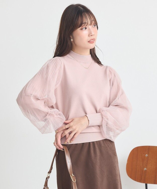 earth music&ecology レンチング(TM)エコヴェロ(TM)(マジョリカプリーツ) Pink Beige