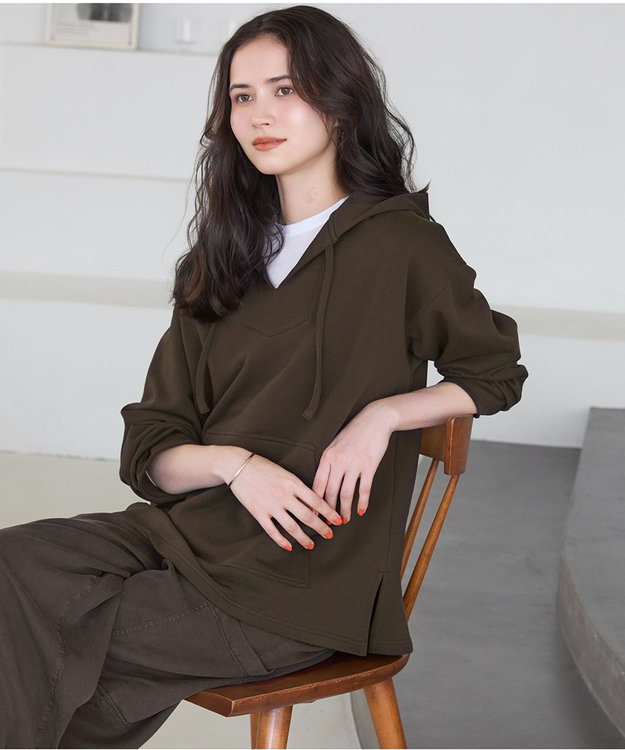 23区 L 【SLOW/一部店舗限定】ハイゲージテリー メキシカン パーカー ダークブラウン系