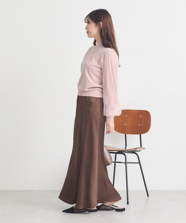 earth music&ecology レンチング(TM)エコヴェロ(TM)(マジョリカプリーツ) Pink Beige