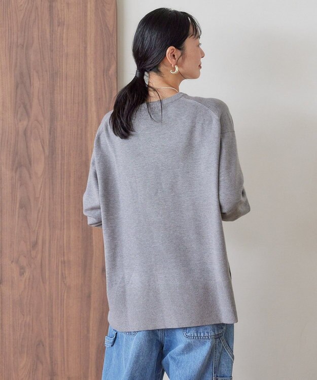 AMERICAN HOLIC バイパチサイドスリットニットプルオーバー Light Gray Mixture