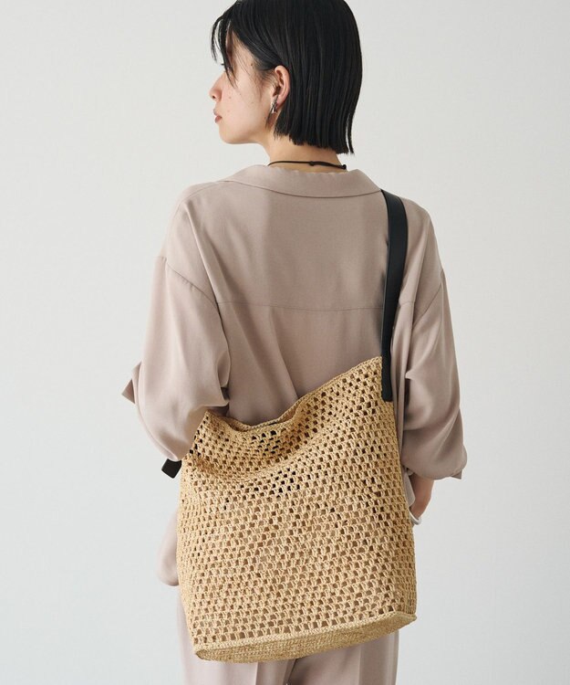 russet 《かごバッグ》インドラフィアワンショルダーバッグ(TI-369) Natural