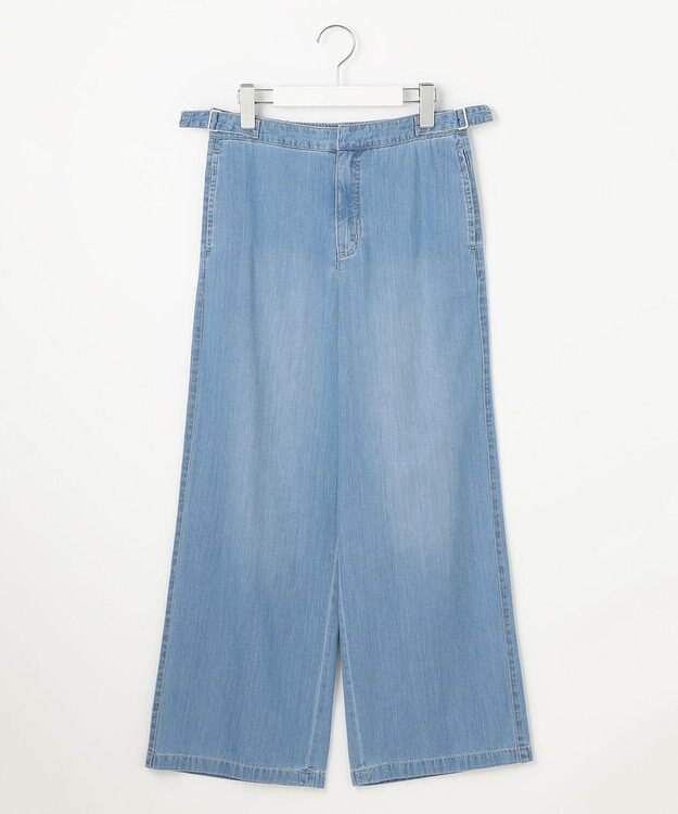 J.PRESS LADIES 【洗える】5ozバージラコンパクト デニム セミワイドパンツ ユーズド系