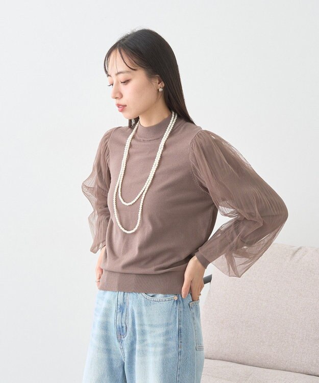 earth music&ecology レンチング(TM)エコヴェロ(TM)(マジョリカプリーツ) Brown